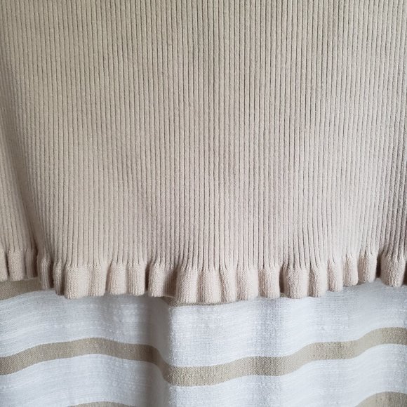 J. Khaki | Button Rib Mini Ruffle Short Sleeve Top - Picture 4 of 6